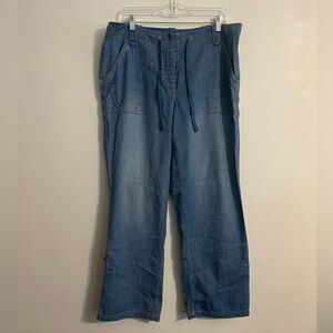 Liz Claiborne fly button drawstring jeans, size 16